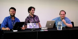 Matt, Max and Daniel at #wikimania2014. Photo by Dorothy.