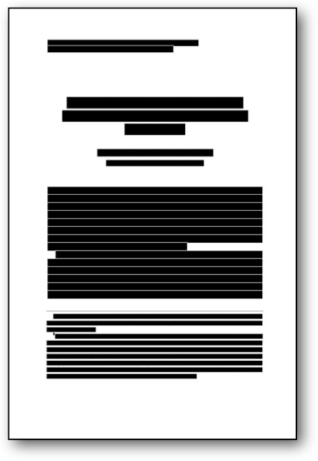 redacted article, first page